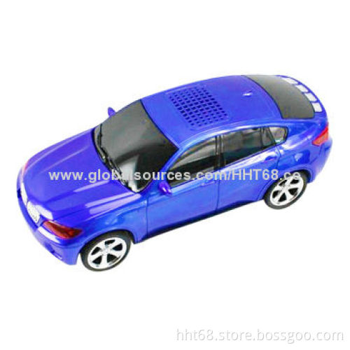 Car-shaped USB Speakers, Supports MP3/4 Player, USB/T-flash Card InterfaceNew